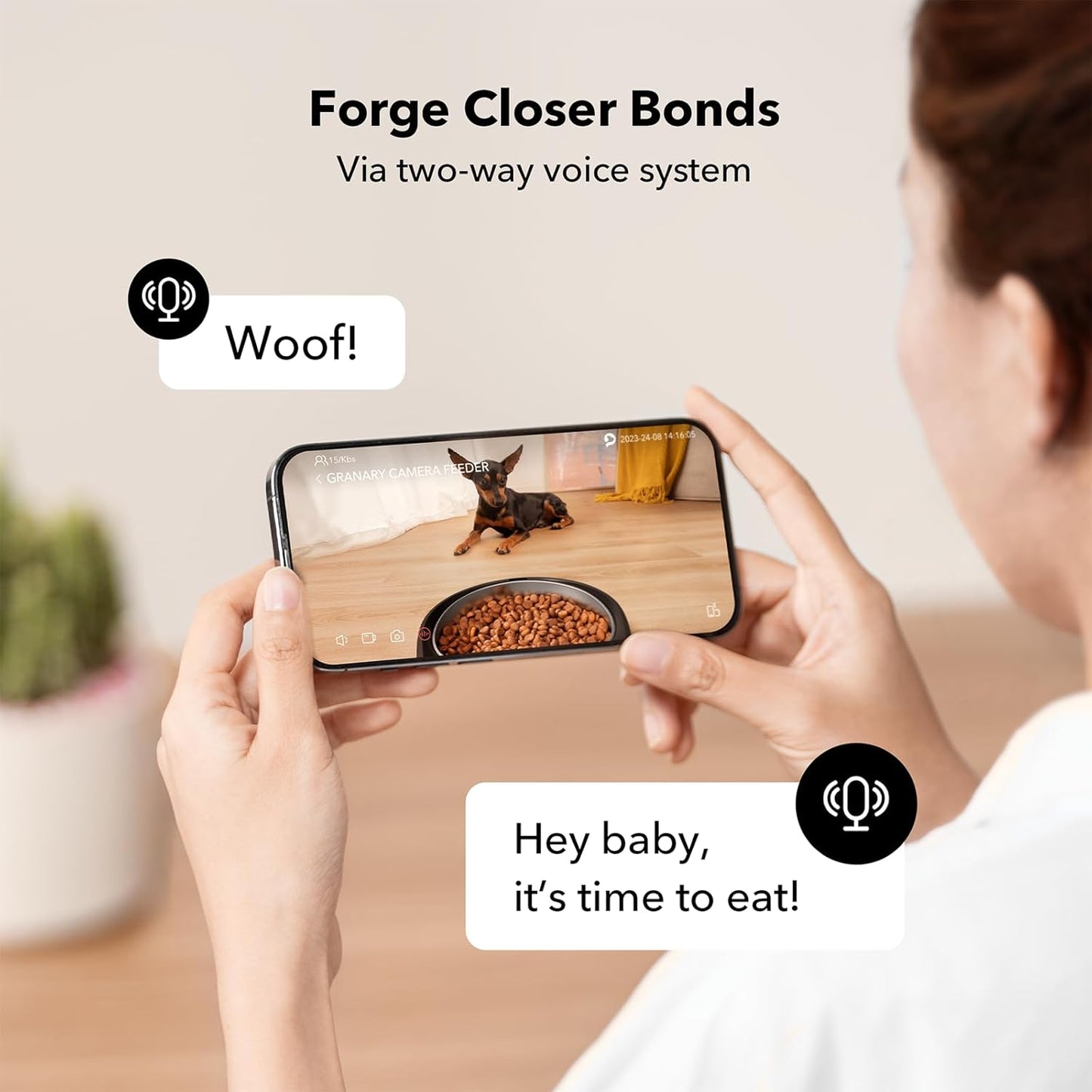 Automatic Cat Feeder with Camera, 1080P HD Video with Night Vision, 5G Wifi Pet Feeder with 2-Way Audio, Low Food & Blockage Sensor, Motion & Sound Alerts for Cat & Dog Single Tray