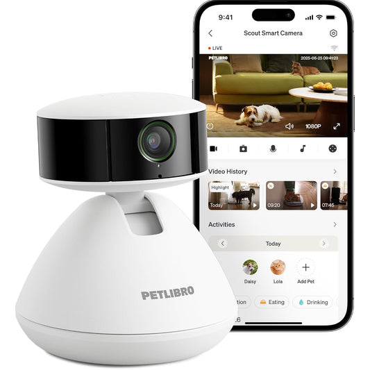 AI Dog Camera Pet Camera Indoor with Phone App [Multi-Pet Recognition, Daily Activity Analysis & Smart Summaries] Cat Camera 360° View, 1080P Dog Cam Night Vision, 2-Way Audio Wifi Cam Cat